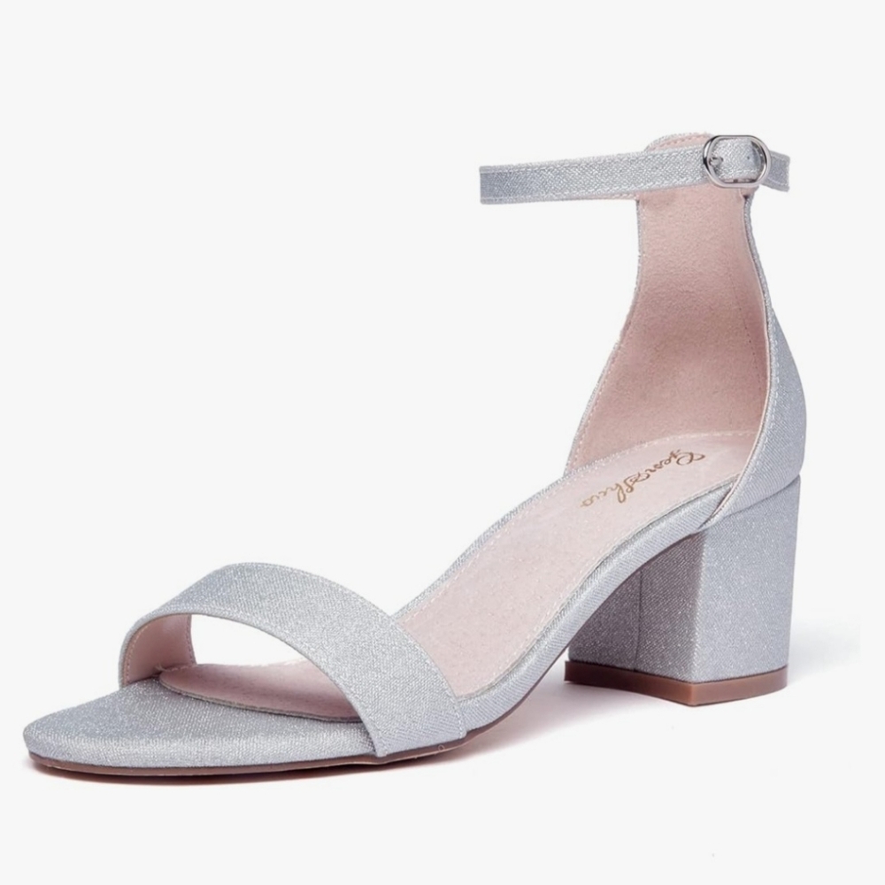 GENSHUO Glitter Open Toe Sandals